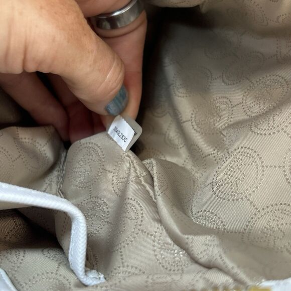 MICHAEL KORS Fuschia White Leather Selma Satchel Purse Long Strap & Dbl. Handles - Picture 15 of 16